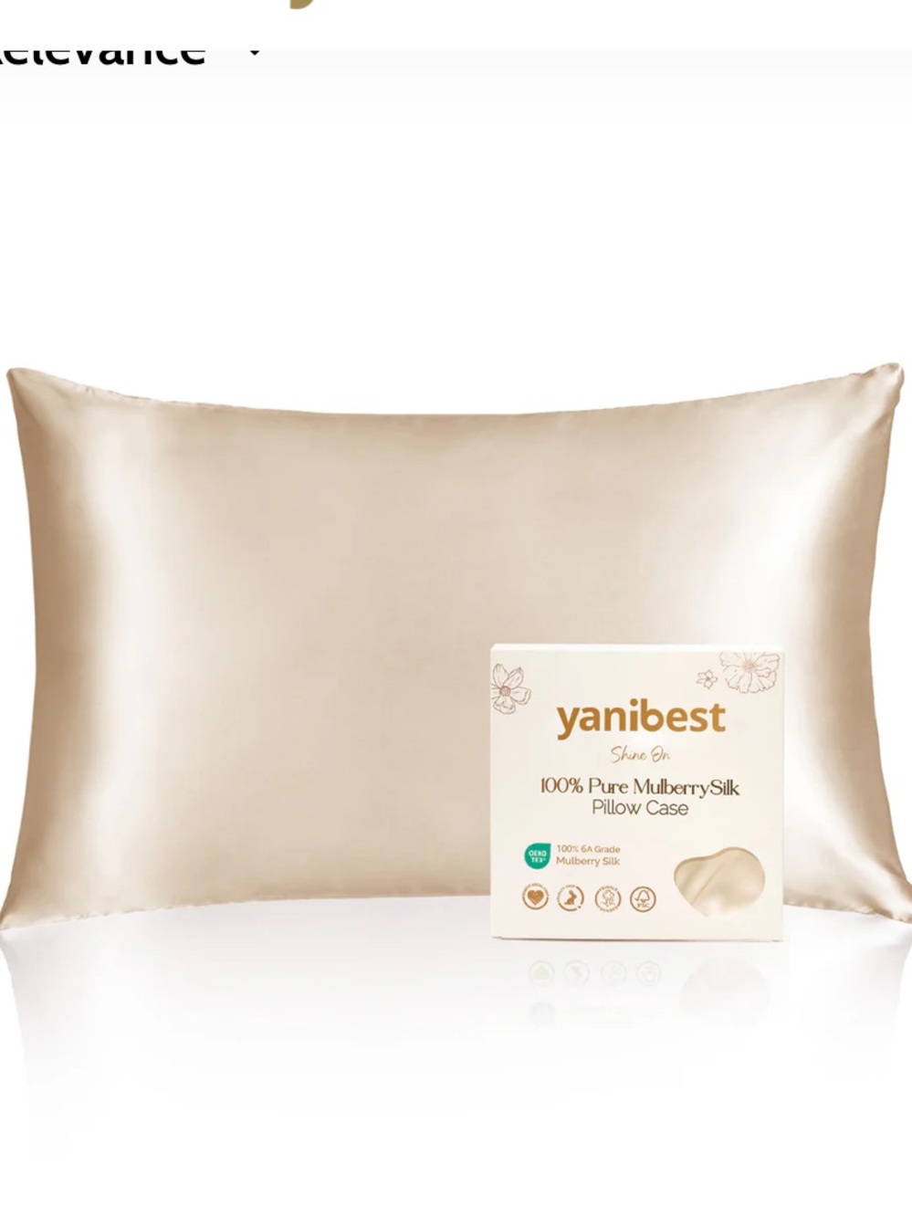 Yanibest Mulberry Silk zippered Pillowcases 2 in Champagne for hair & skin FLAW